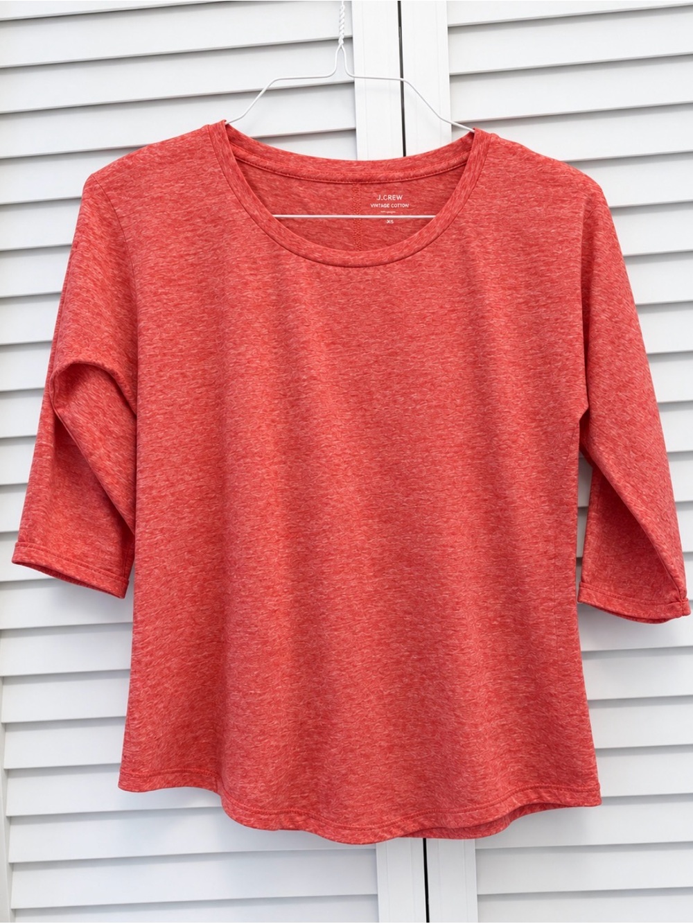 J.Crew Vintage Cotton 3/4 Sleeve Tee – Soft Heathered Coral (Size XS)